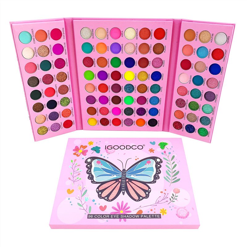 Colourful 96-color Palette butterfly pattern pearly matte Eye Makeup Eyeshadow Toy for Kids - Image 2