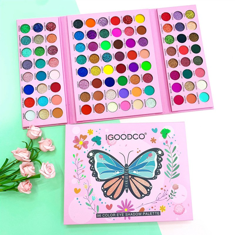 Colourful 96-color Palette butterfly pattern pearly matte Eye Makeup Eyeshadow Toy for Kids - Image 7