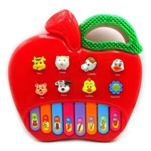 Apple piano learning machine 3D press button fruit music with lights