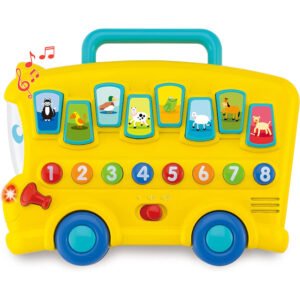 Educational musical animal sounds bus with lights numbers, volume control