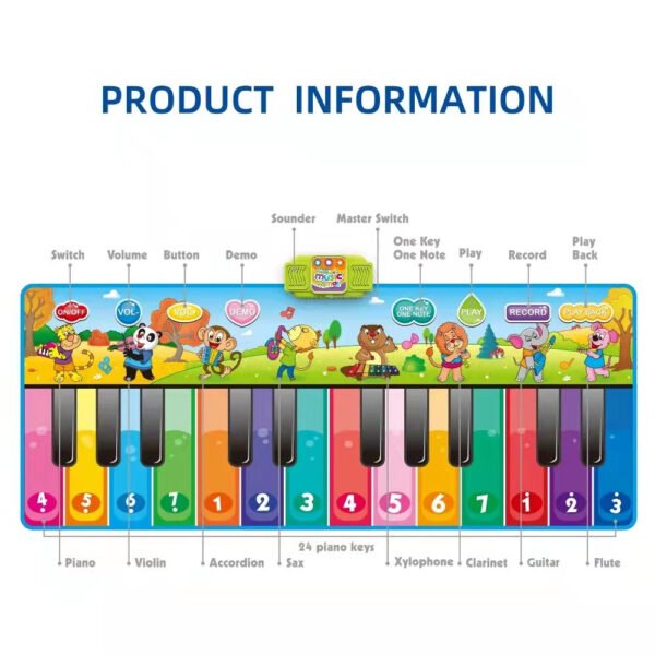 Electronic Touch And Learn Children’s Music Piano Mat - Image 7
