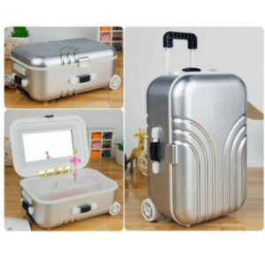 Suitcase style music box jewelry conmetics rotating storage box