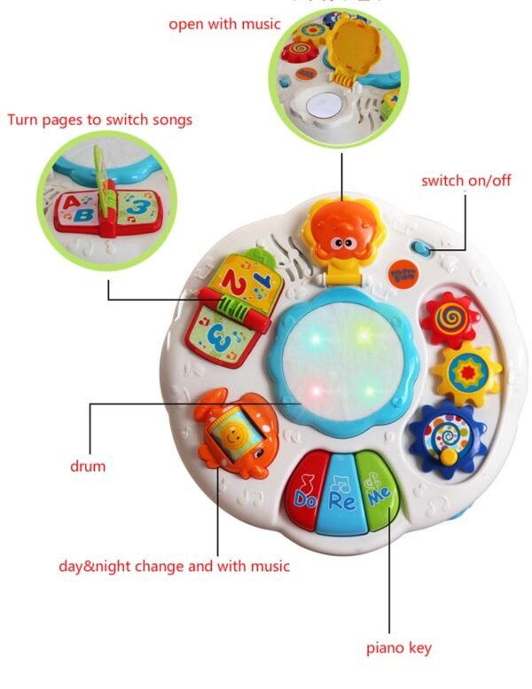 Baby Music Learning Table Multi-Functional Table For Toddlers With Colorful Light Sound Early Educational Toy - Image 10