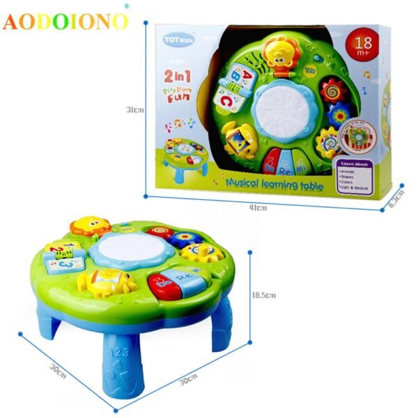 Baby Music Learning Table Multi-Functional Table For Toddlers With Colorful Light Sound Early Educational Toy - Image 7