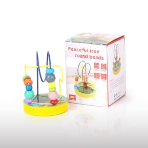 Peachful Tree round wooden beads maze toy