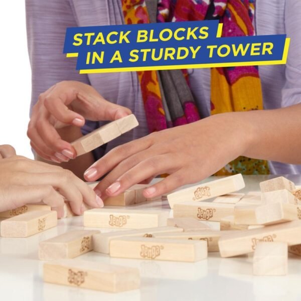 Classic Plain Jenga Wooden Puzzle Blocks Stacking Game 48 Pcs For Toddlers - Image 2