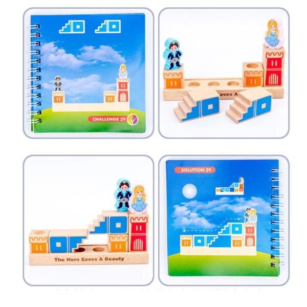 Wooden Building Blocks Toy Prince Save The Princess Interactive Game For Kids 3d Blocks - Image 6