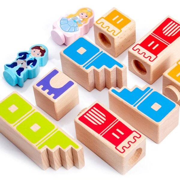 Wooden Building Blocks Toy Prince Save The Princess Interactive Game For Kids 3d Blocks - Image 7