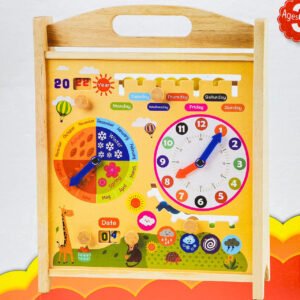 Clock and computing educational wooden toy