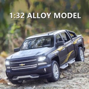 Chevrolet silverado pickup model alloy die cast truck toy with music and light
