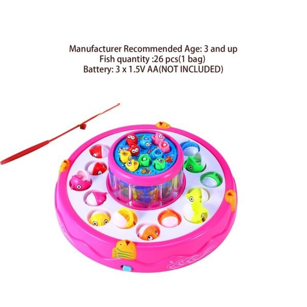 26pcs/Set Fishing Toy Electric Educational Rotating Magnetic Magnet Fish Fishing For Kid Children Game - Image 4