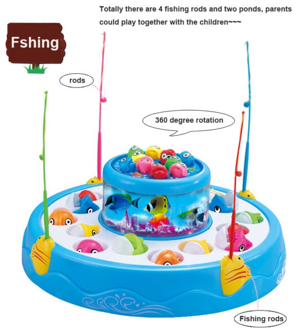 26pcs/Set Fishing Toy Electric Educational Rotating Magnetic Magnet Fish Fishing For Kid Children Game - Image 6
