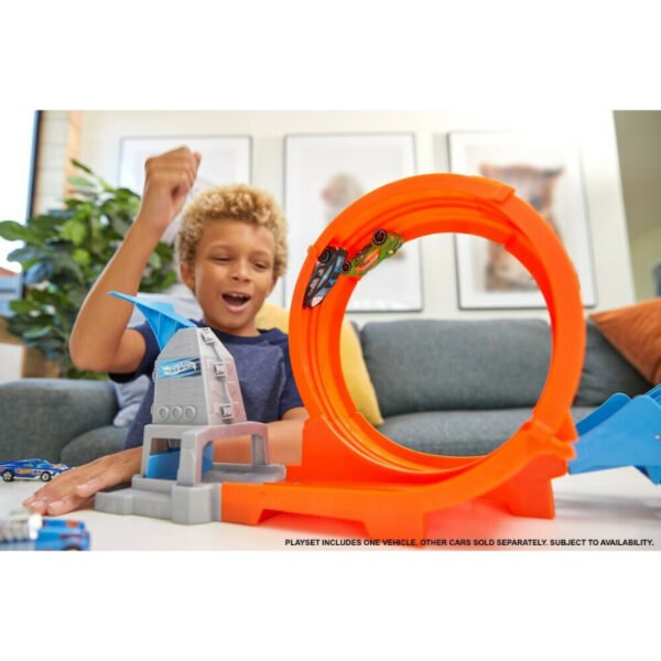 Hot wheels champion action track set car race loop flip