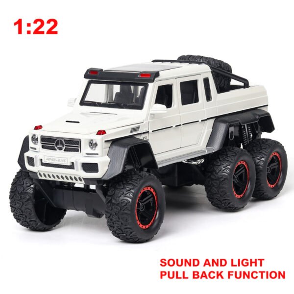 LOZTON 6 Wheel Drive Metal Car Pull Back with Open Doors, Engine Cover, Tail with Front and Rear Light Car - Image 3