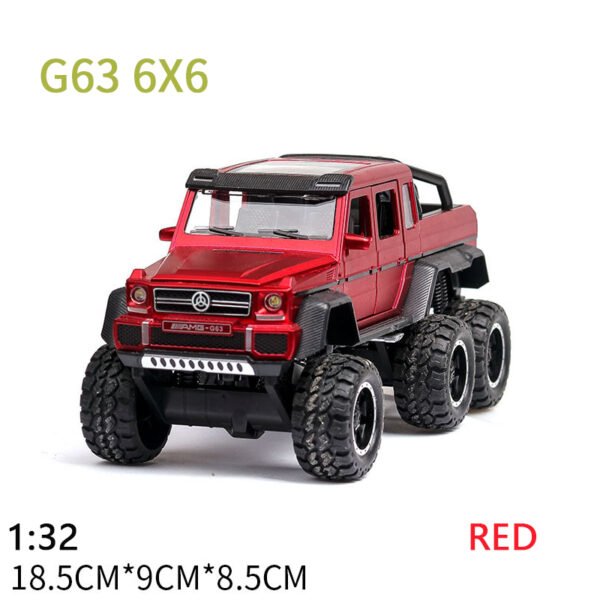 LOZTON 6 Wheel Drive Metal Car Pull Back with Open Doors, Engine Cover, Tail with Front and Rear Light Car - Image 5