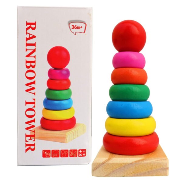 Rings wooden stacking tower