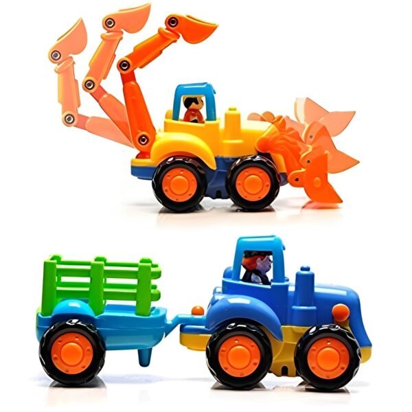 Set Of 4 Durable Friction Powered Construction Vehicles For Kids - Image 3